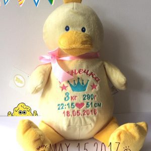 Подарунок дитині на День народження, подарунок на 1 рік, 2 Голик, 3 рочки, Іменна м'яка іграшка. Іграшки з вишивкою метрики. Вишивка метрики на іграшці. Україна. Київ.