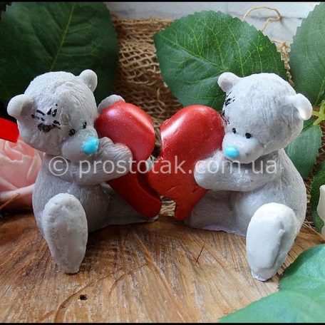 Мишки Тедди с сердцем (Мыло) валентинки недорогой подарок на 14 февраля девушке