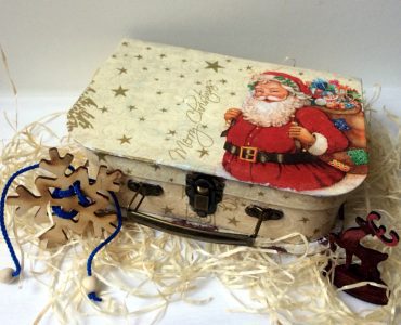 Подарункова упаковка новорічна, ЧЕМОДАН із Дідом Морозом
