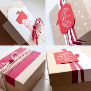 Коробка крафт упаковка для корпоративных подарков, Коробка крафт із листівкою