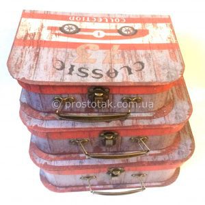 Подарочная коробка чемодан раритет авто, Подарункова коробка валіза раритет авто