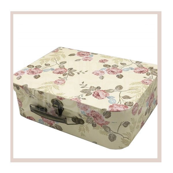 Подарочная коробка чемодан с розочками