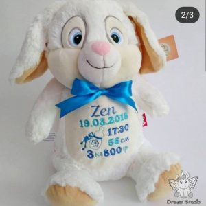Игрушки с вышивкой метрики ЗАЙКА