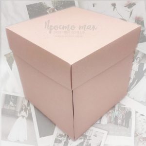 Фото коробка розовый куб 19х19х19см