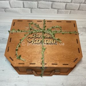 коробка сундук из дерева для подарка