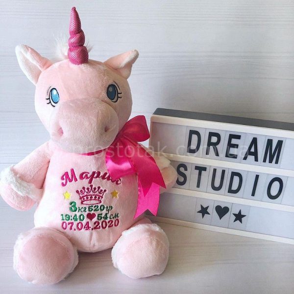 Игрушка для вышивки метрики Единорожка