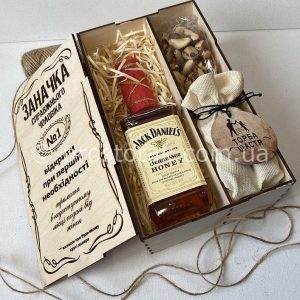 Wooden box "Заначка" Jack Daniels с "Торбою щастя"