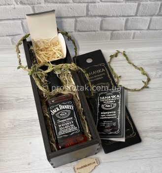 Wooden box slim «Заначка» с виски Jack Daniel’s