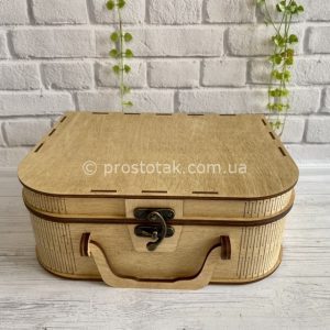 Коробка валіза з дерева модель 2 світлий дуб
