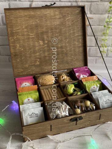 Деревянная коробка для пакетиков чая