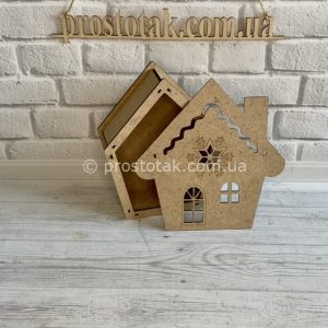 Новорічна коробка для подарунків будиночок