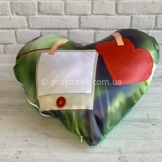 Подушка сердце с местом для печати фото "Love Message"