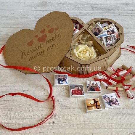 Оригинальный душевный сладки й памятный подарок с шоколадками с фото