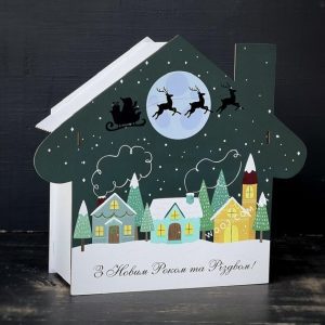 Коробка будиночок “Різдвяна ніч”