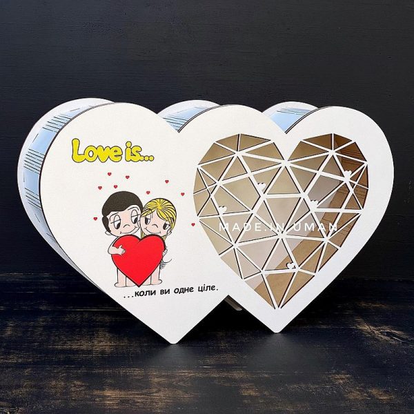 Коробка “Подвійне серце Love is…”