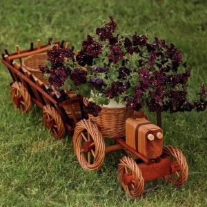 Кашпо для квітів з лози “Трактор”