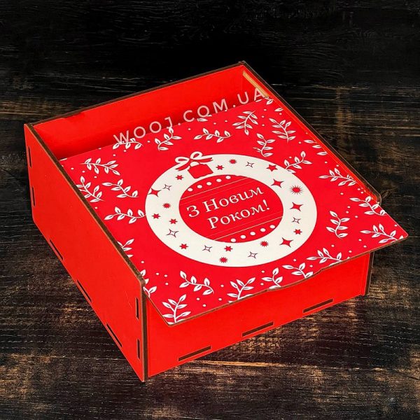 Пенал червоний "Святковий" 30х30х10 см