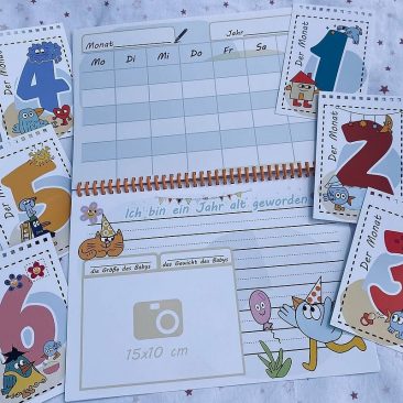 Календар першого року розвитку дитини та карточки для фото