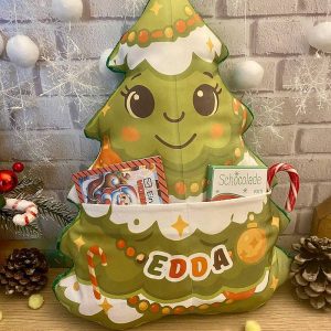 Подушка зелена ялинка із кишенями для подарунків на від Миколая