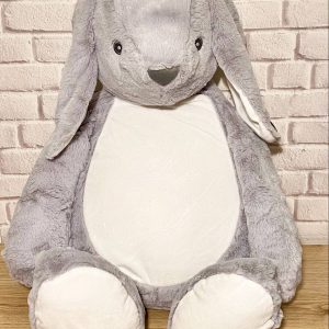 Іменні іграшки із метрикою. Сірий зайчик 65см XL