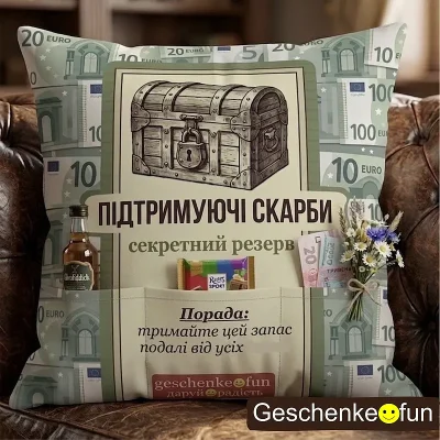 Подушка із кишенями для подарунків "Підтримуючі скарби" Секретний резерв